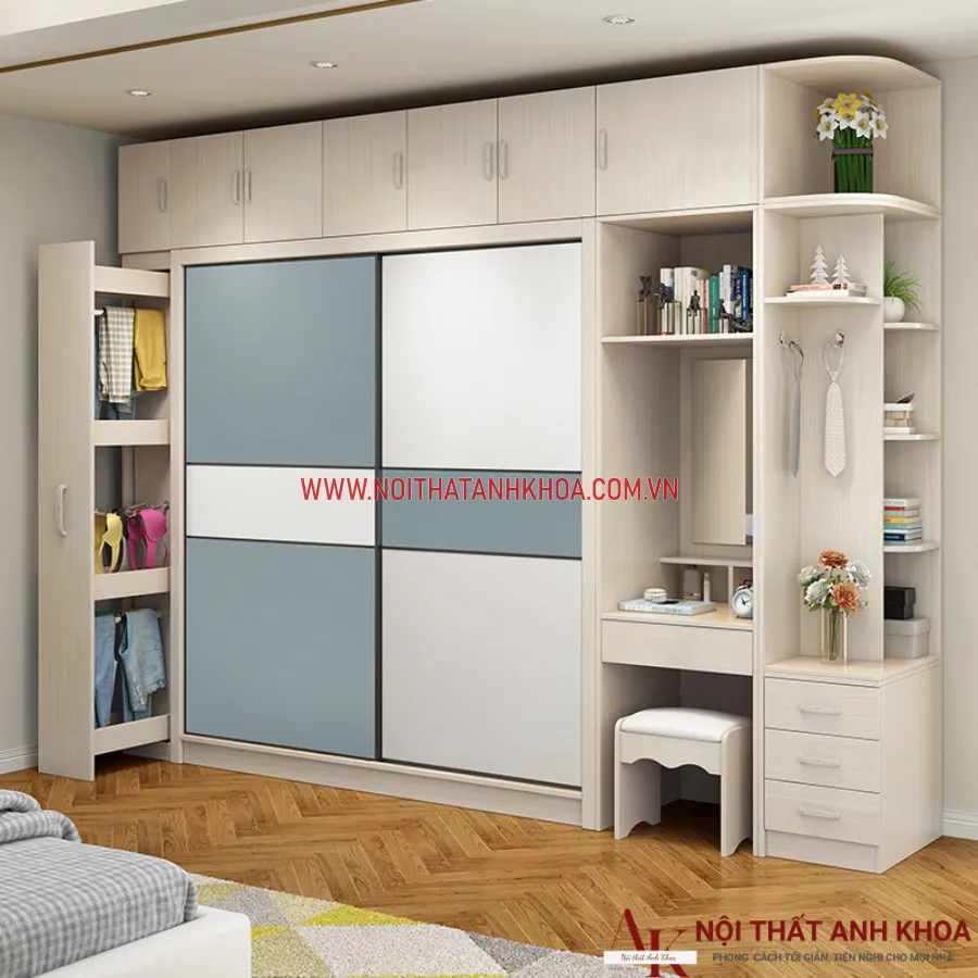 Tủ Quần Áo Cửa Kéo Ngang Gỗ Công Nghiệp Hiện Đại Giá Rẻ