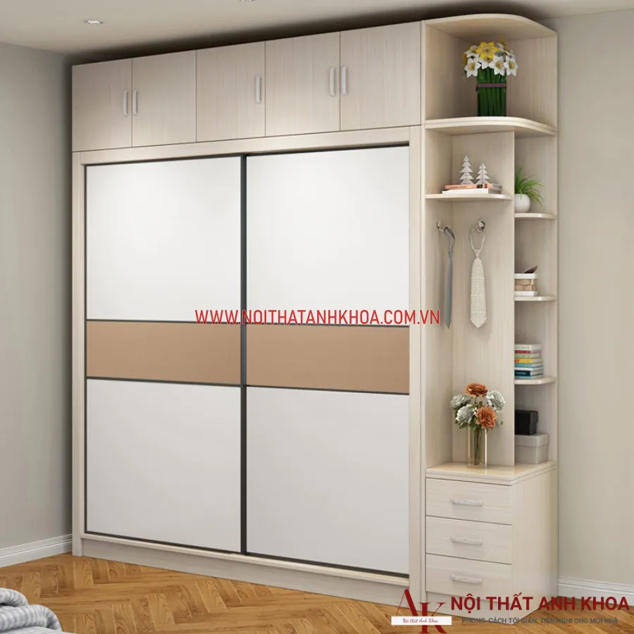 Tủ Quần Áo Cửa Kéo Ngang Gỗ Công Nghiệp Hiện Đại Giá Rẻ