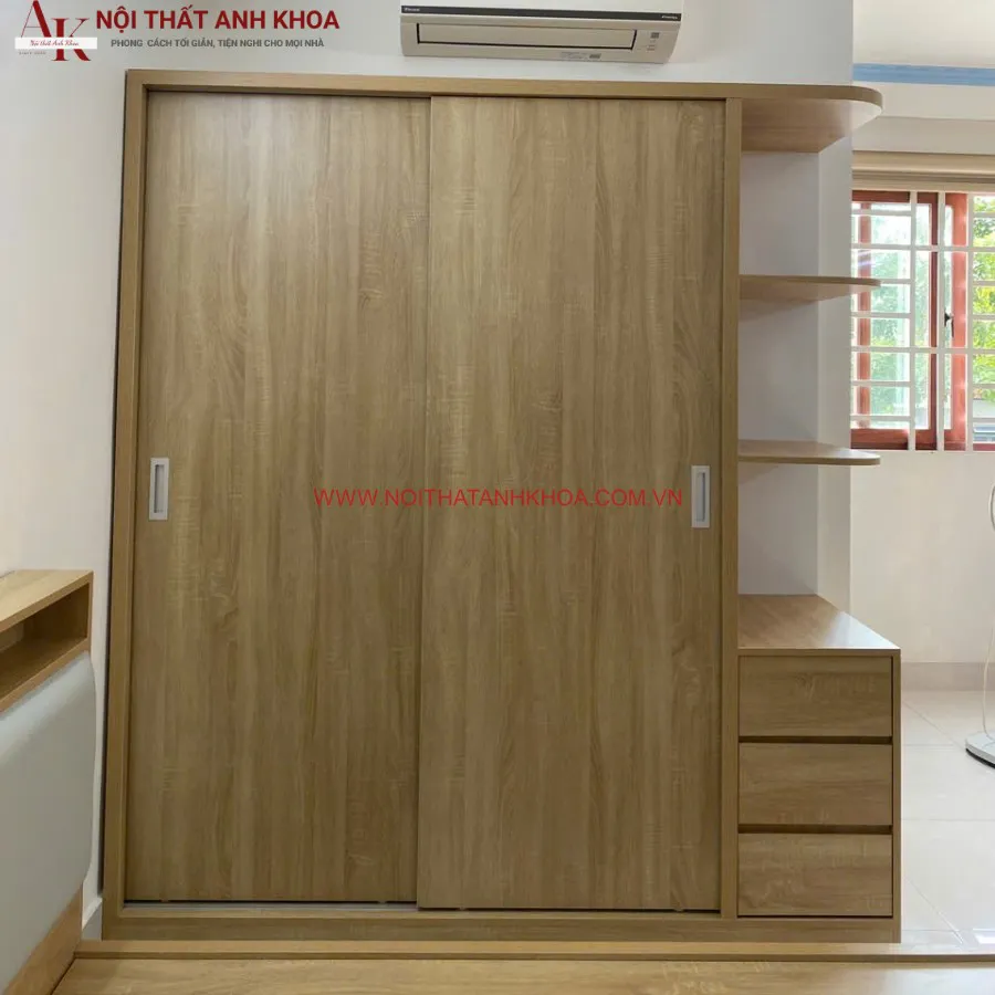 Tủ Quần Áo Cửa Lùa Gỗ Công Nghiệp MDF Hiện Đại - Tiện Nghi
