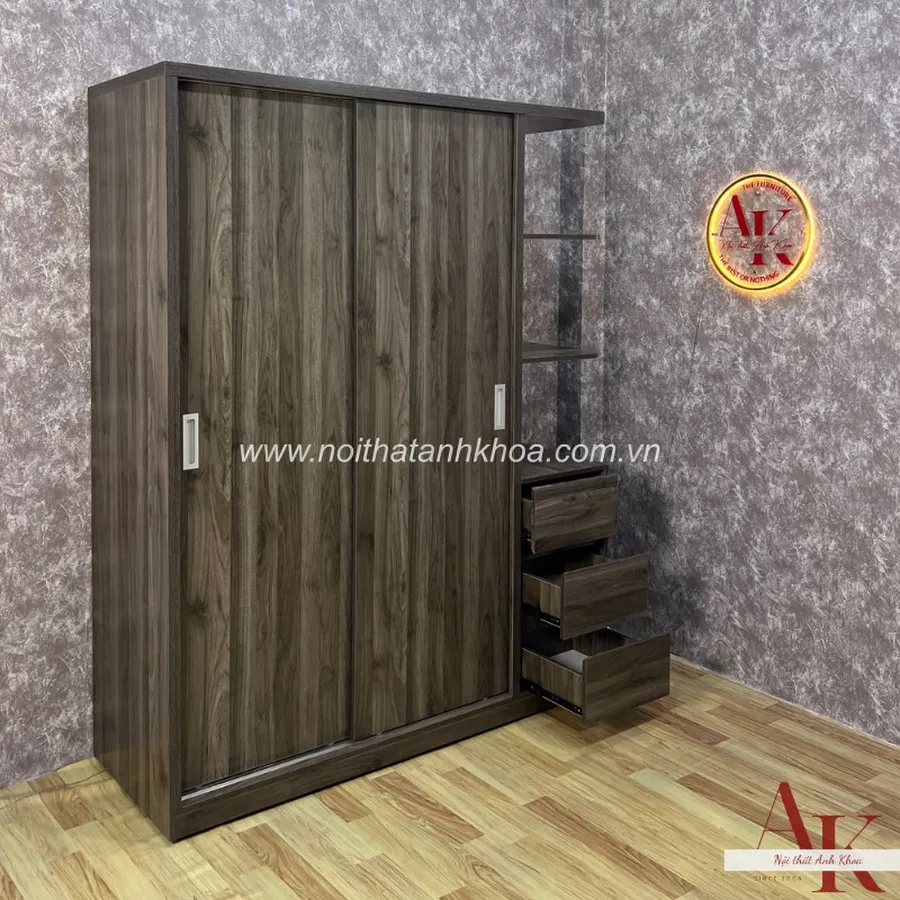 Tủ Quần Áo Cửa Lùa Gỗ Công Nghiệp MDF Hiện Đại - Tiện Nghi