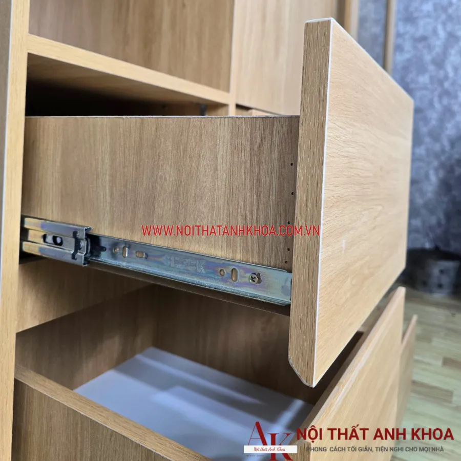 Tủ Quần Áo Cửa Lùa Gỗ MDF Kết Hợp Cánh Kính Đẹp Giá Rẻ