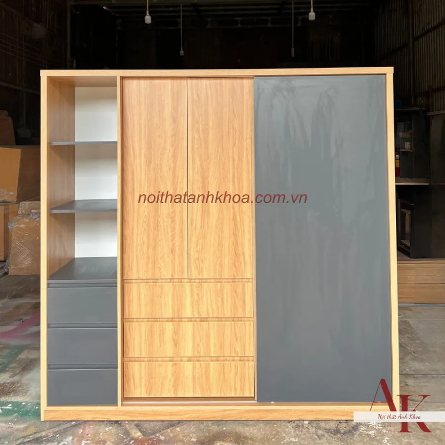 Tủ Quần Áo Cửa Lùa Gỗ MDF Hiện Đại