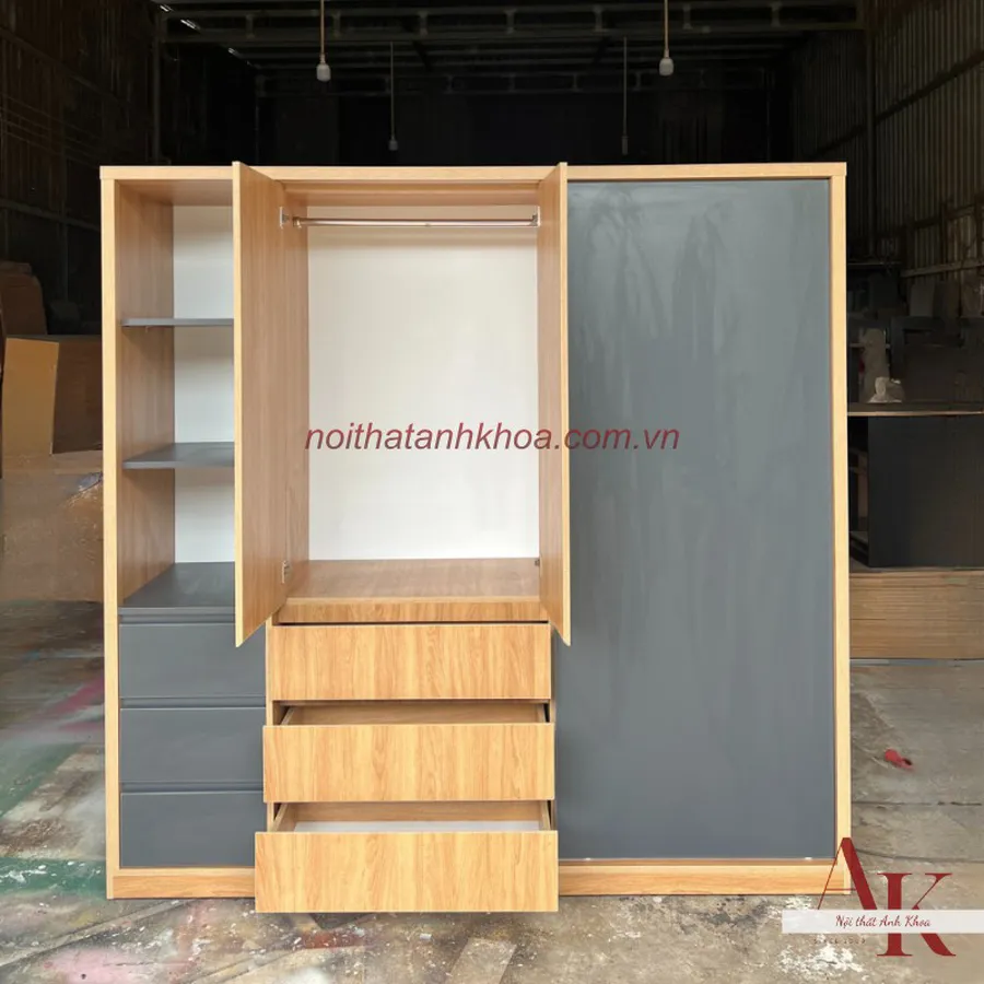 Tủ Quần Áo Cửa Lùa Gỗ MDF Hiện Đại