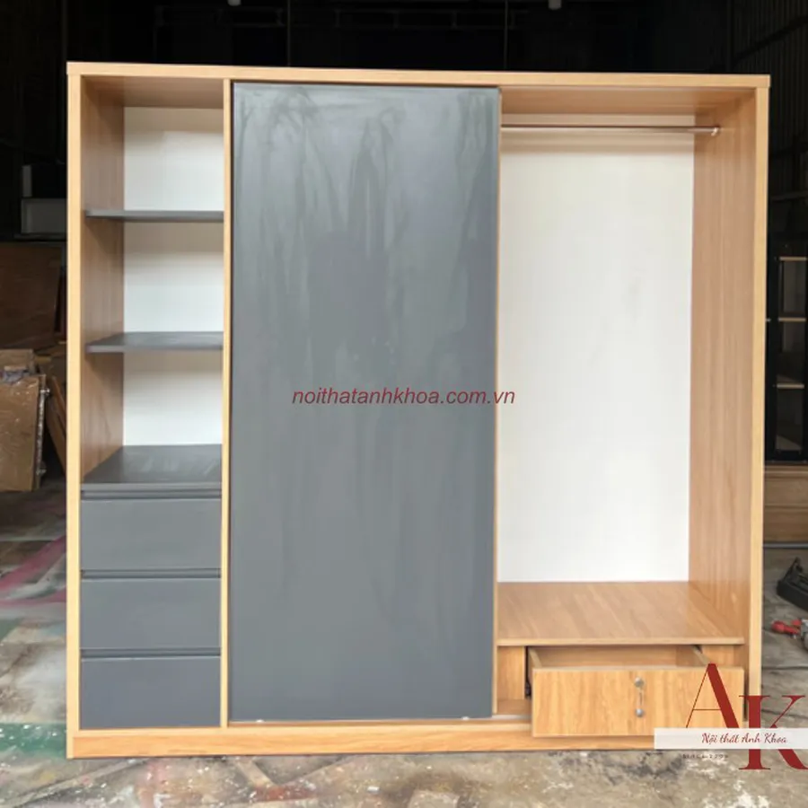 Tủ Quần Áo Cửa Lùa Gỗ MDF Hiện Đại