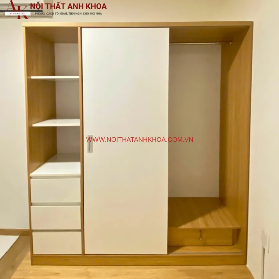 Tủ Quần Áo Cửa Lùa Gỗ MDF Hiện Đại