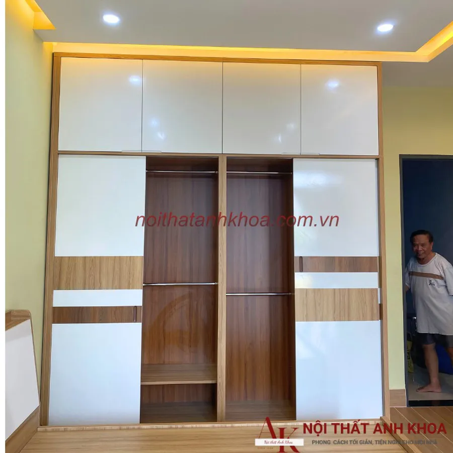 Tủ Quần Áo Cửa Lùa Phối Màu Đẹp Thiết Kế Phong Cách Hiện Đại