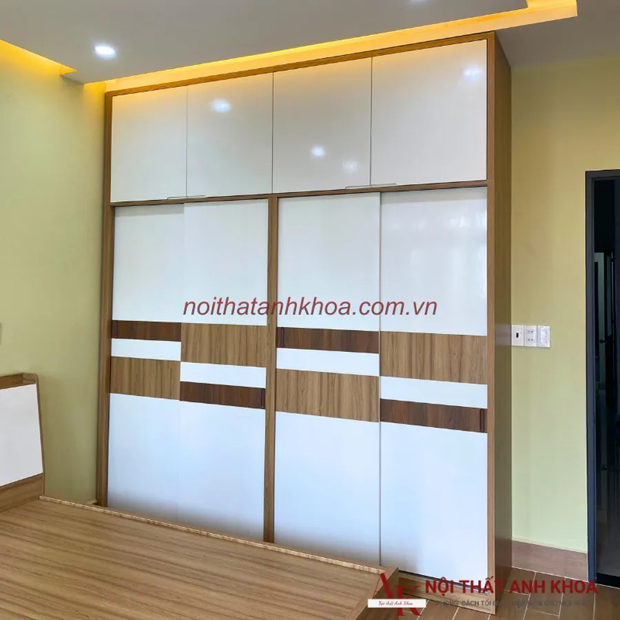 Tủ Quần Áo Cửa Lùa Phối Màu Đẹp Thiết Kế Phong Cách Hiện Đại