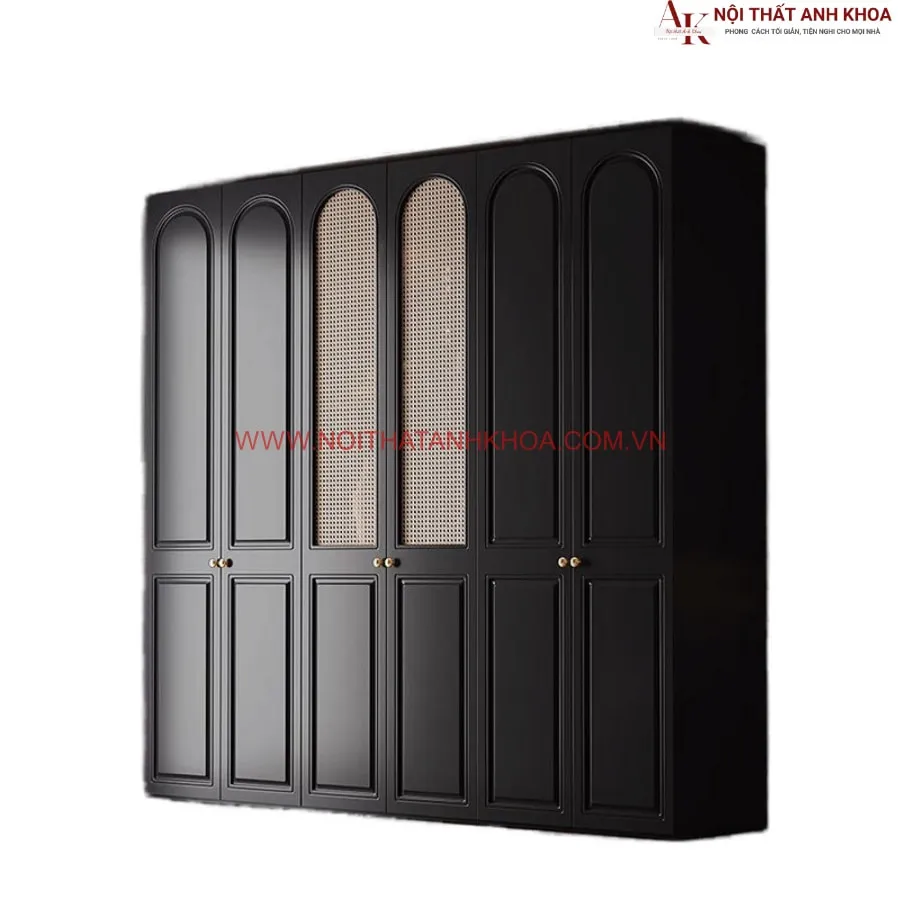 Tủ Quần Áo Màu Đen Gỗ Công Nghiệp Sang Trọng Đẳng Cấp