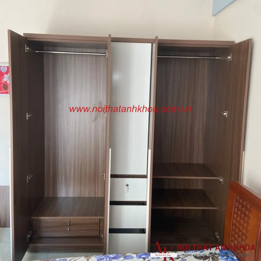 Tủ Quần Áo Giá Rẻ Gỗ Công Nghiệp MDF Hiện Đại Phối Màu Đẹp