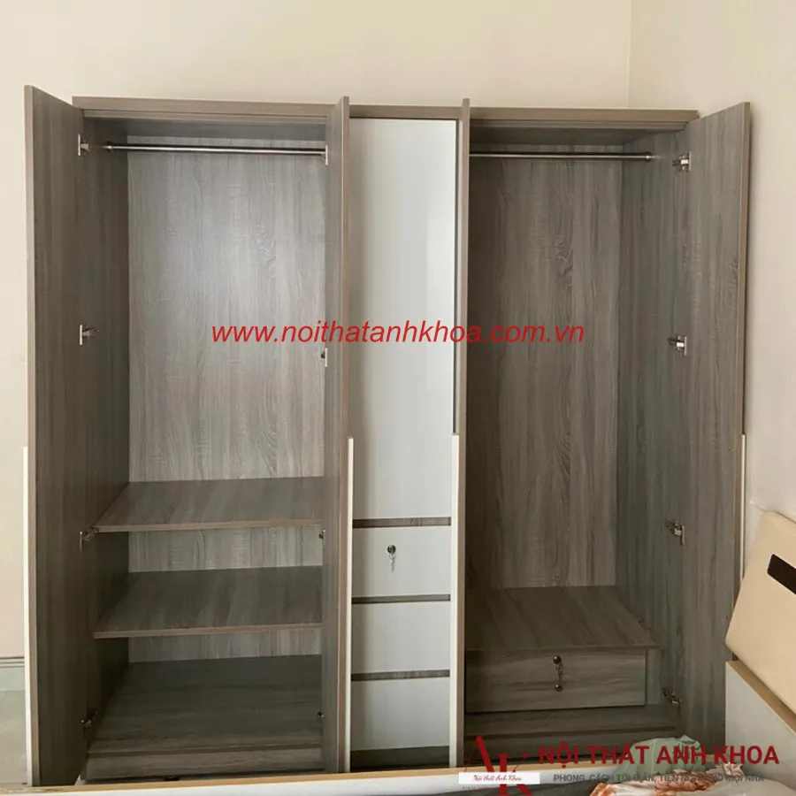 Tủ Quần Áo Giá Rẻ Gỗ Công Nghiệp MDF Hiện Đại Phối Màu Đẹp
