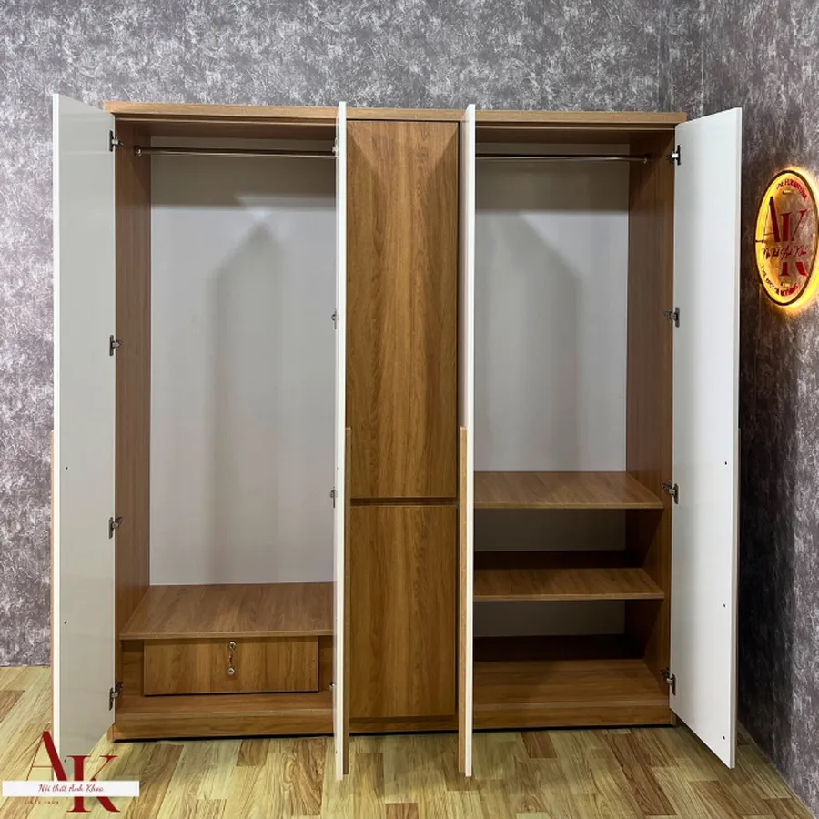 Tủ Quần Áo Giá Rẻ Gỗ Công Nghiệp MDF Hiện Đại Phối Màu Đẹp