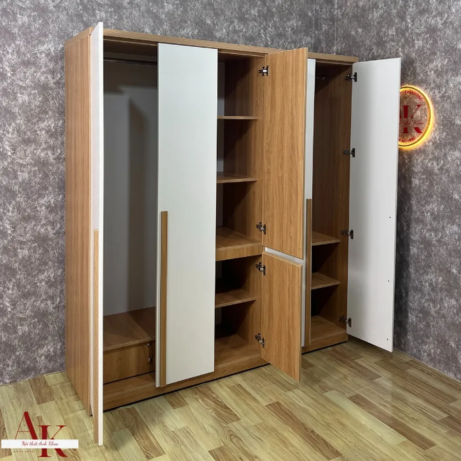 Tủ Quần Áo Giá Rẻ Gỗ Công Nghiệp MDF Hiện Đại Phối Màu Đẹp
