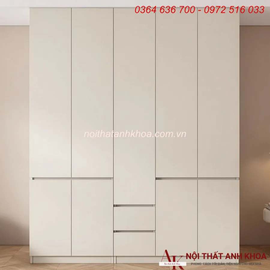 Tủ Quần Áo Giá Rẻ Màu Trắng Gỗ MDF Đẹp Cao Cấp