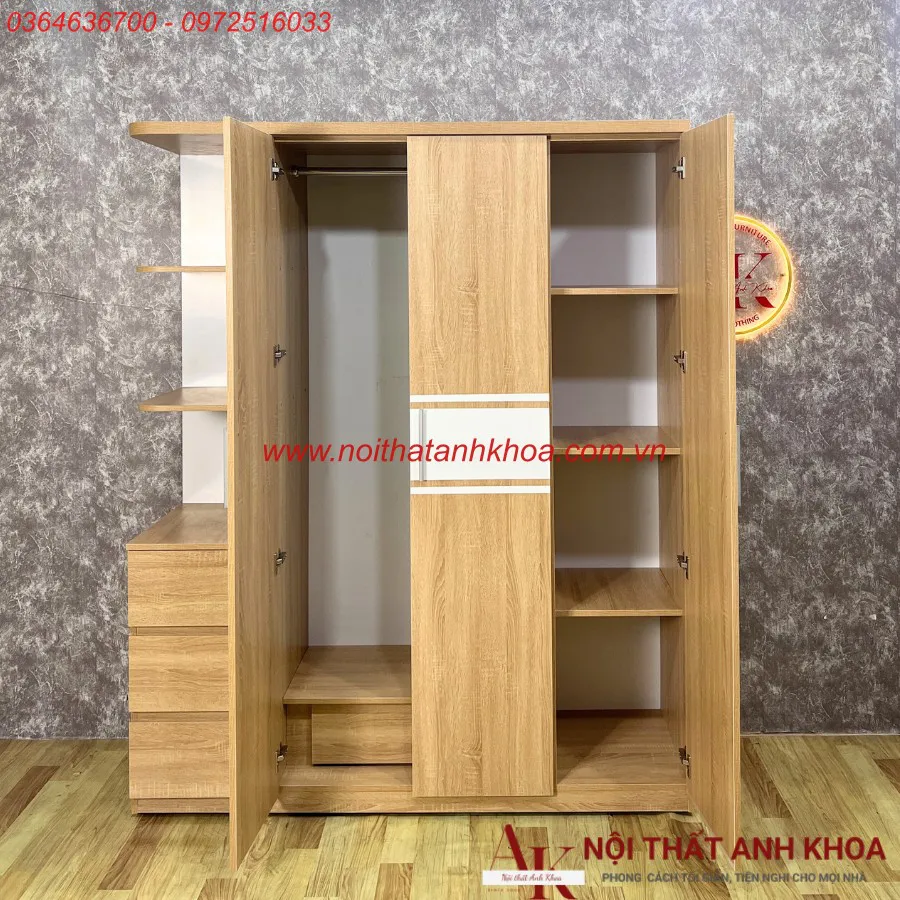 Combo Phòng Ngủ Gỗ Công Nghiệp Màu Vàng Đẹp Tiện Nghi