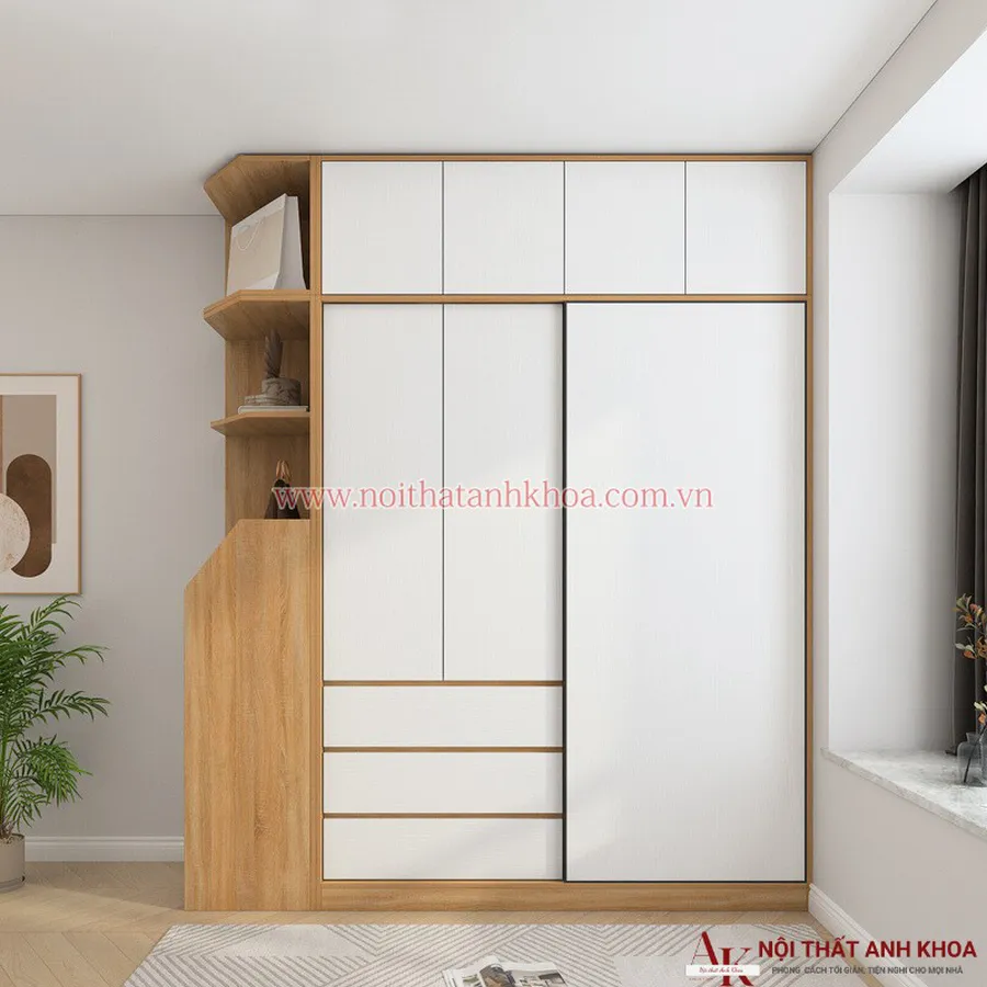 Tủ Quần Áo Gỗ Công Nghiệp Cao Cấp Hiện Đại