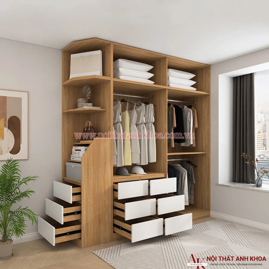 Tủ Quần Áo Gỗ Công Nghiệp Cao Cấp Hiện Đại
