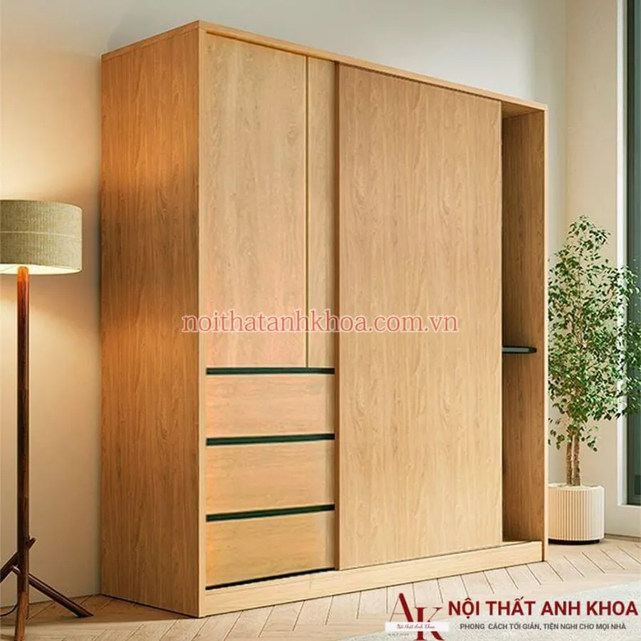 Tủ Quần Áo Gỗ Công Nghiệp Cửa Lùa Giá Rẻ