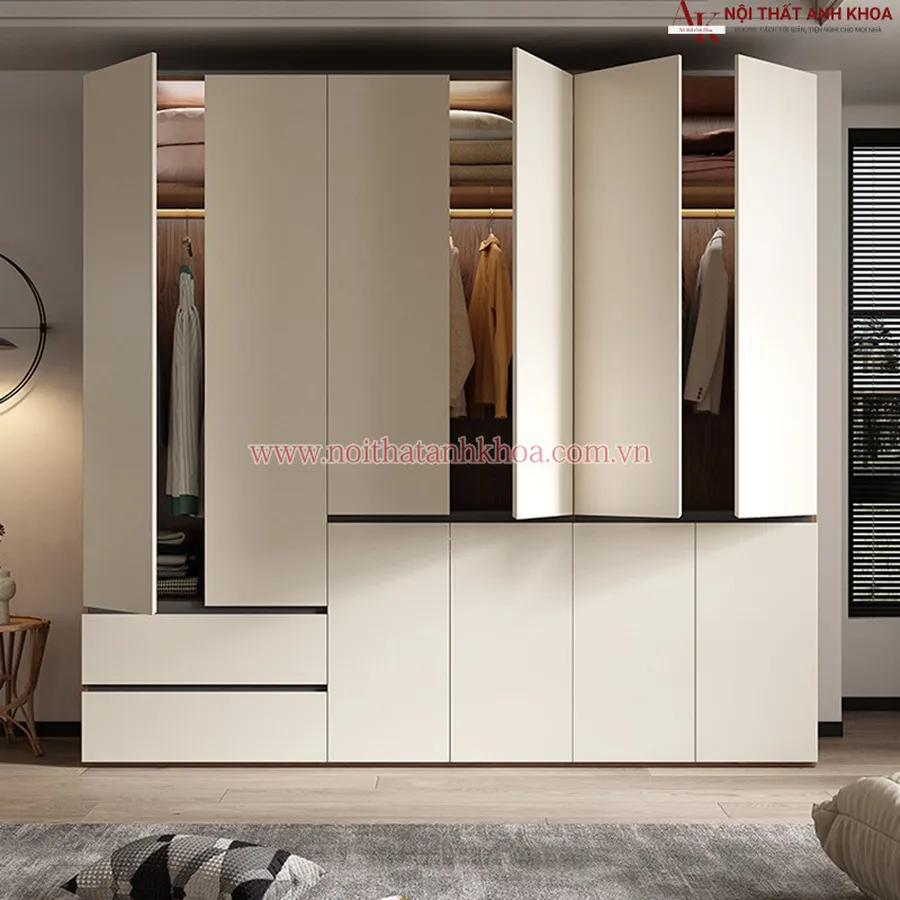 Tủ Quần Áo Gỗ Công Nghiệp MDF Đa Dạng Kích Thước Mẫu Mã