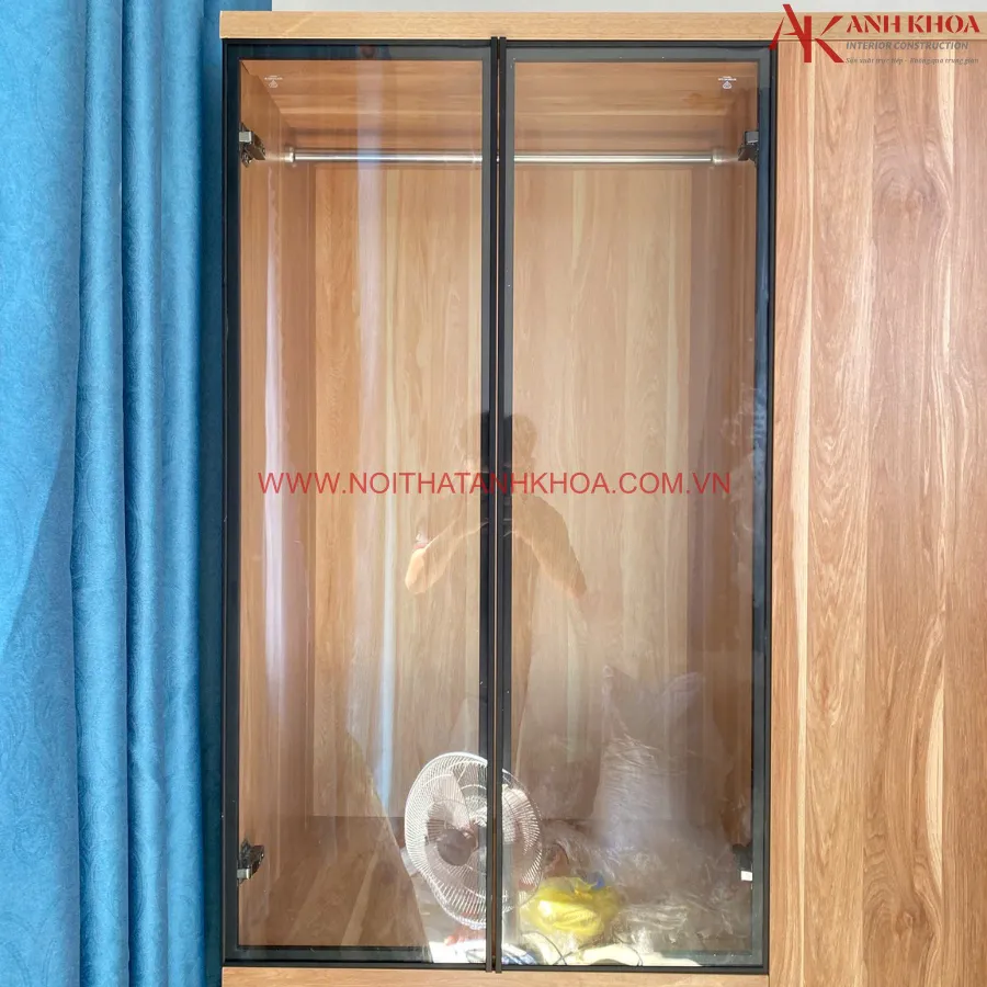 Tủ Quần Áo Gỗ Công Nghiệp Phối Cánh Kính Đẹp Sang Trọng
