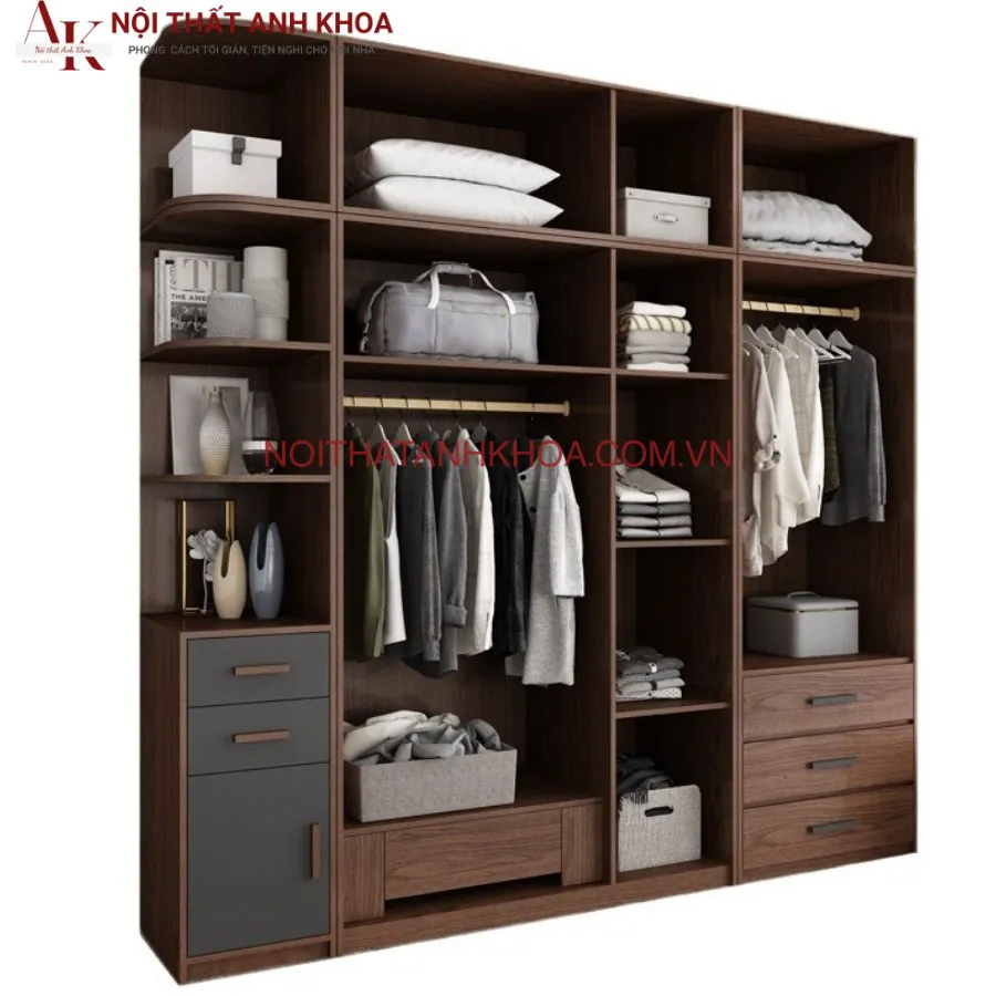 Tủ Quần Áo Gỗ Công Nghiệp Phối Màu Đẹp Giá Rẻ
