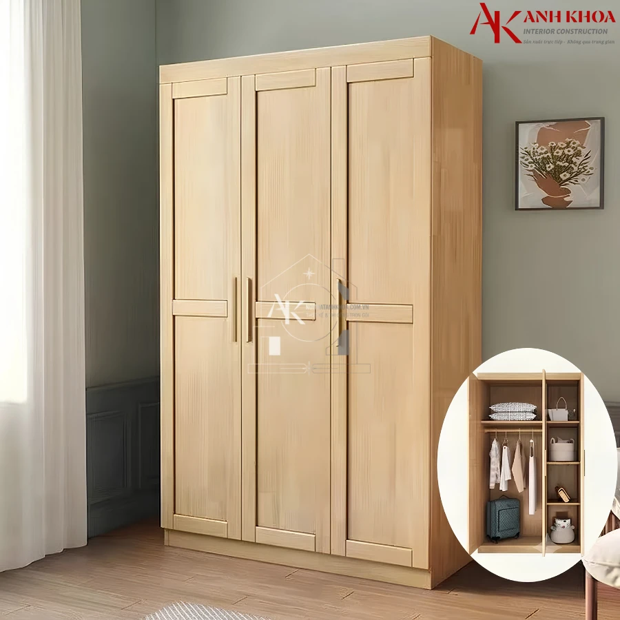 Tủ Quần Áo Gỗ Ghép Chắc Chắn Bền Đẹp