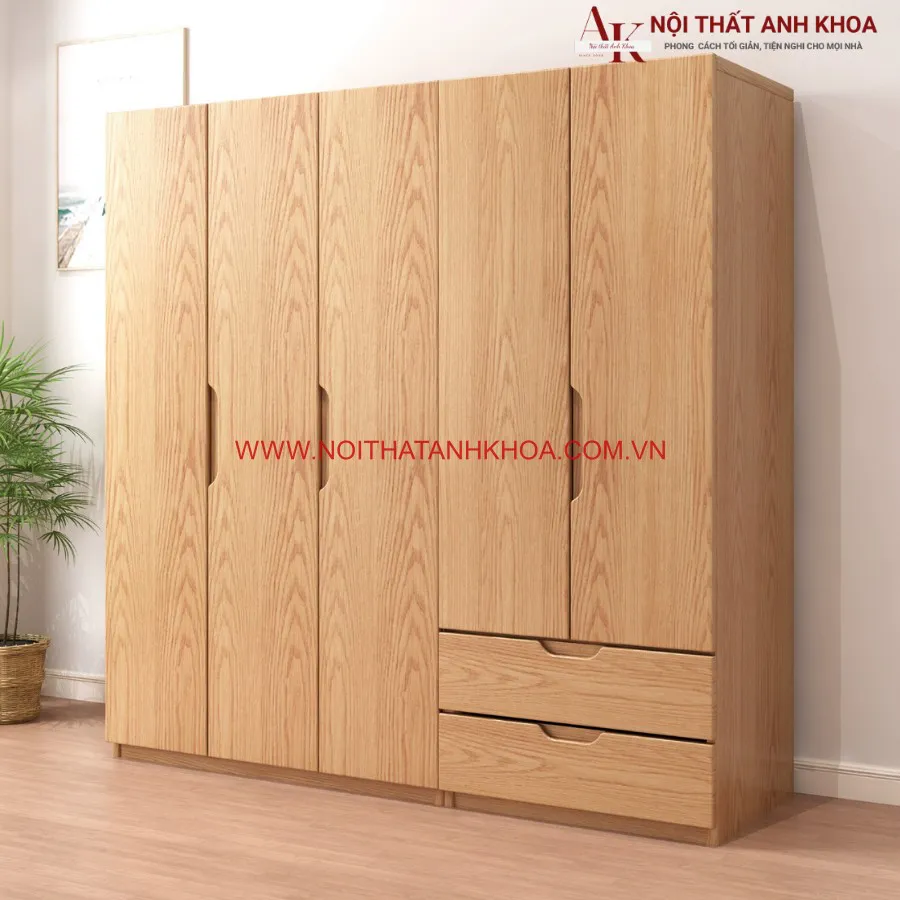 Tủ Quần Áo Gỗ Sồi Thiết Kế Hiện Đại Giá Rẻ