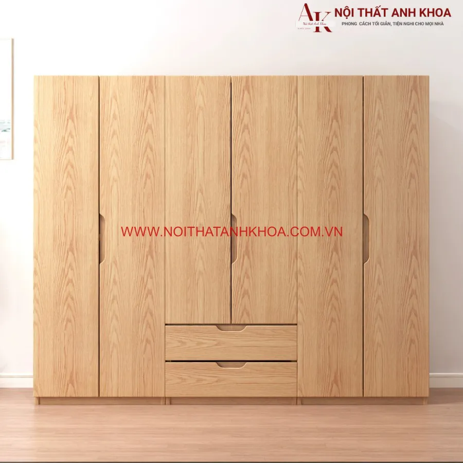 Tủ Quần Áo Gỗ Sồi Thiết Kế Hiện Đại Giá Rẻ