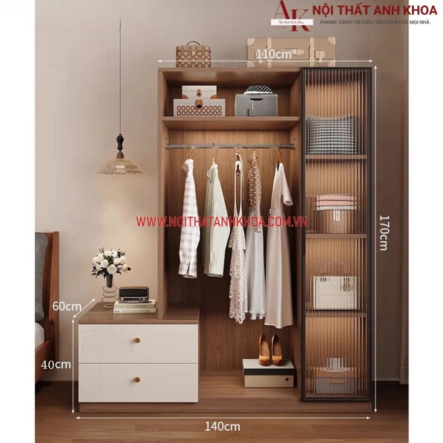 Tủ Quần Áo Hiện Đại Giá Rẻ Gỗ Công Nghiệp