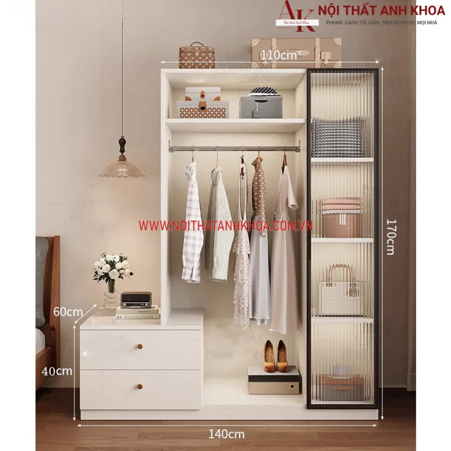 Tủ Quần Áo Hiện Đại Giá Rẻ Gỗ Công Nghiệp
