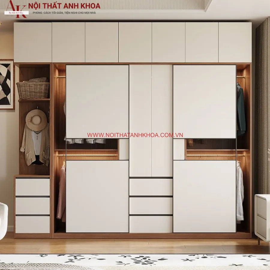 Tủ Quần Áo Hiện Đại Gỗ Công Nghiệp Giá Rẻ