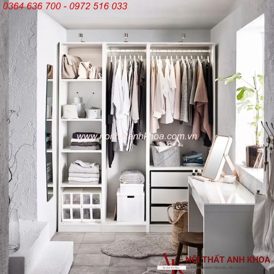 Tủ Quần Áo Không Cánh Hiện Đại Giá Rẻ