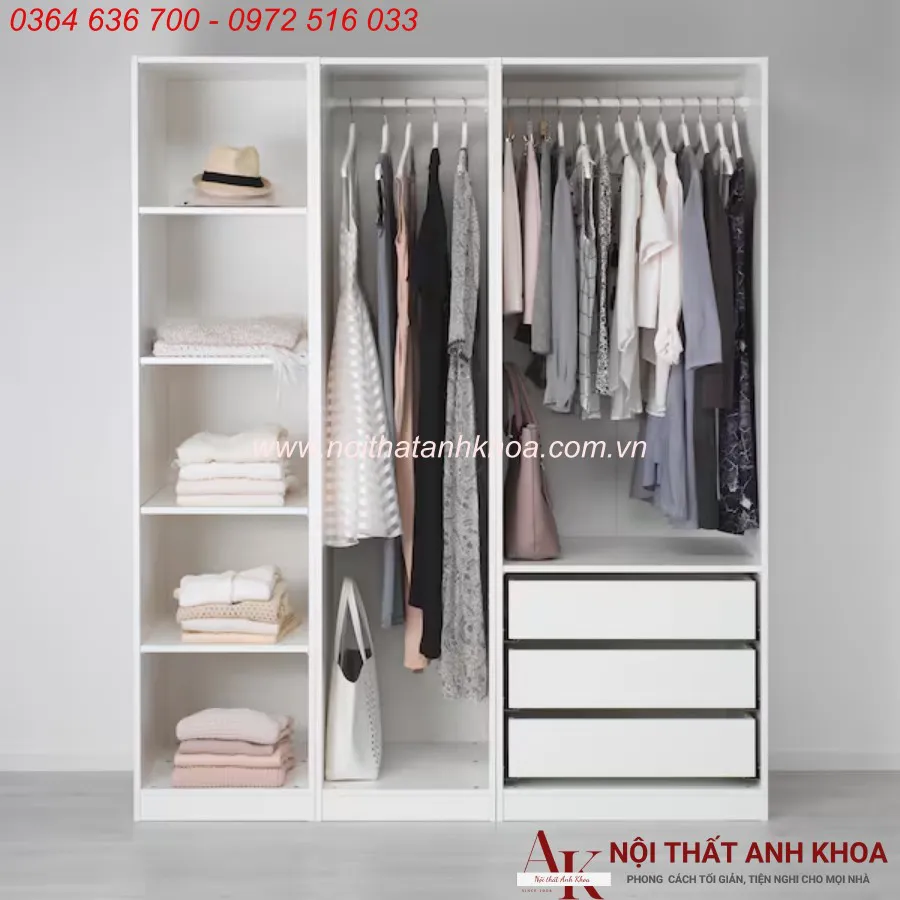 Tủ Quần Áo Không Cánh Hiện Đại Giá Rẻ