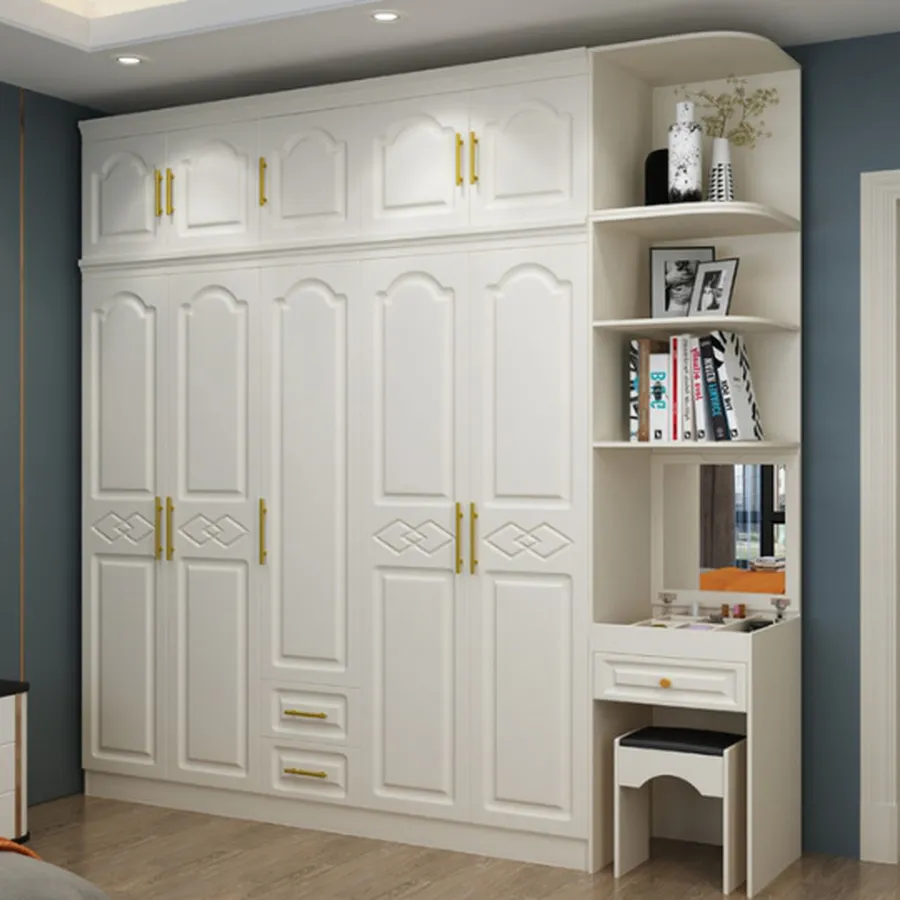 Tủ Quần Áo Gỗ Công Nghiệp MDF Màu Trắng Sang Trọng Hiện Đại
