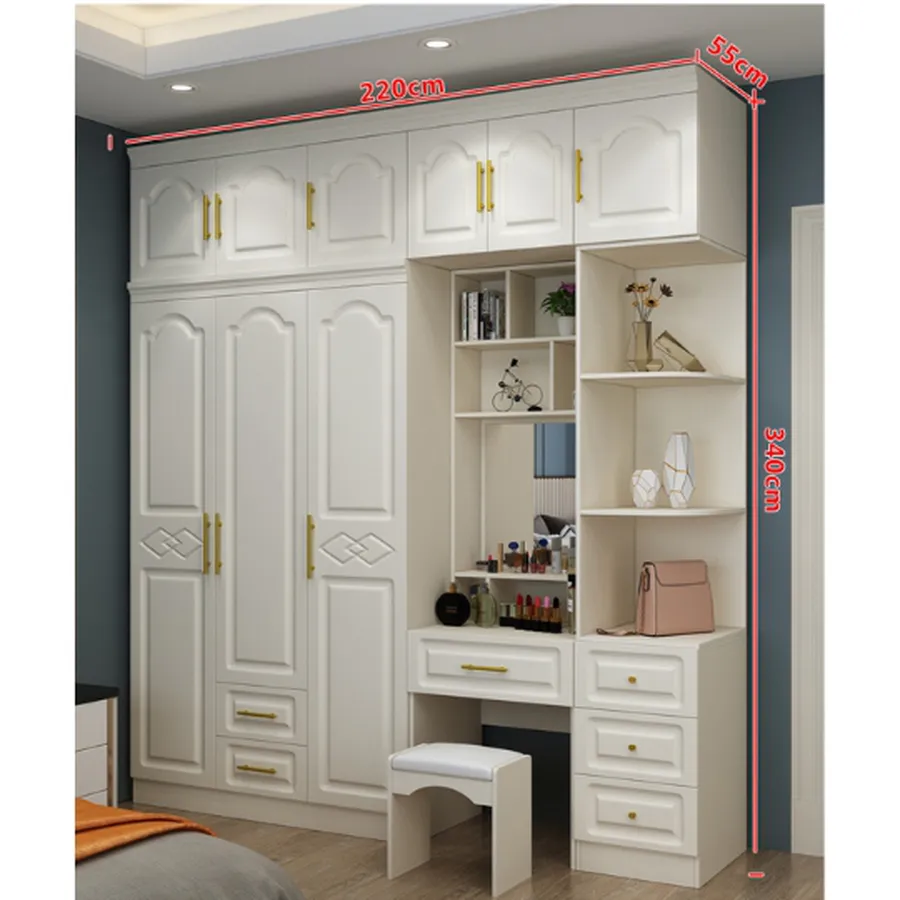 Tủ Quần Áo Gỗ Công Nghiệp MDF Màu Trắng Sang Trọng Hiện Đại