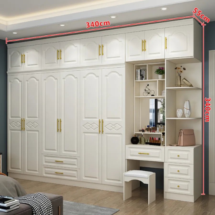 Tủ Quần Áo Gỗ Công Nghiệp MDF Màu Trắng Sang Trọng Hiện Đại