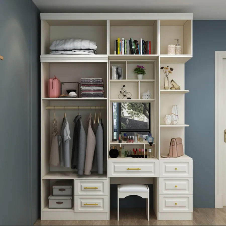 Tủ Quần Áo Gỗ Công Nghiệp MDF Màu Trắng Sang Trọng Hiện Đại