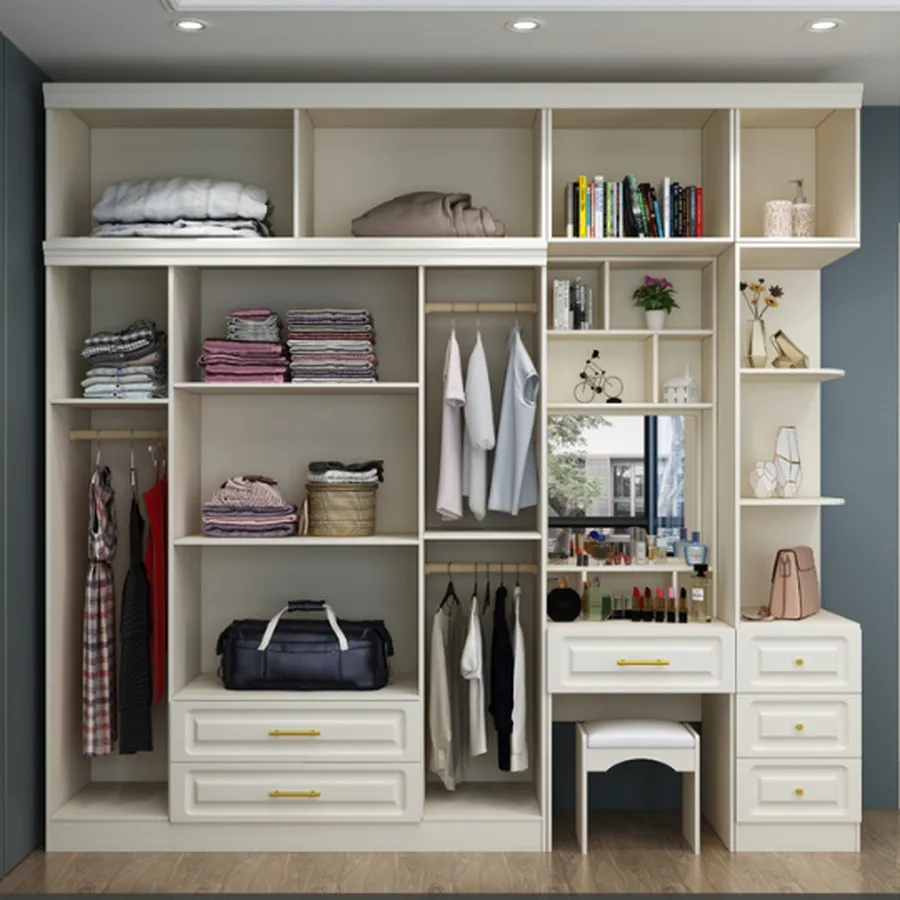 Tủ Quần Áo Gỗ Công Nghiệp MDF Màu Trắng Sang Trọng Hiện Đại