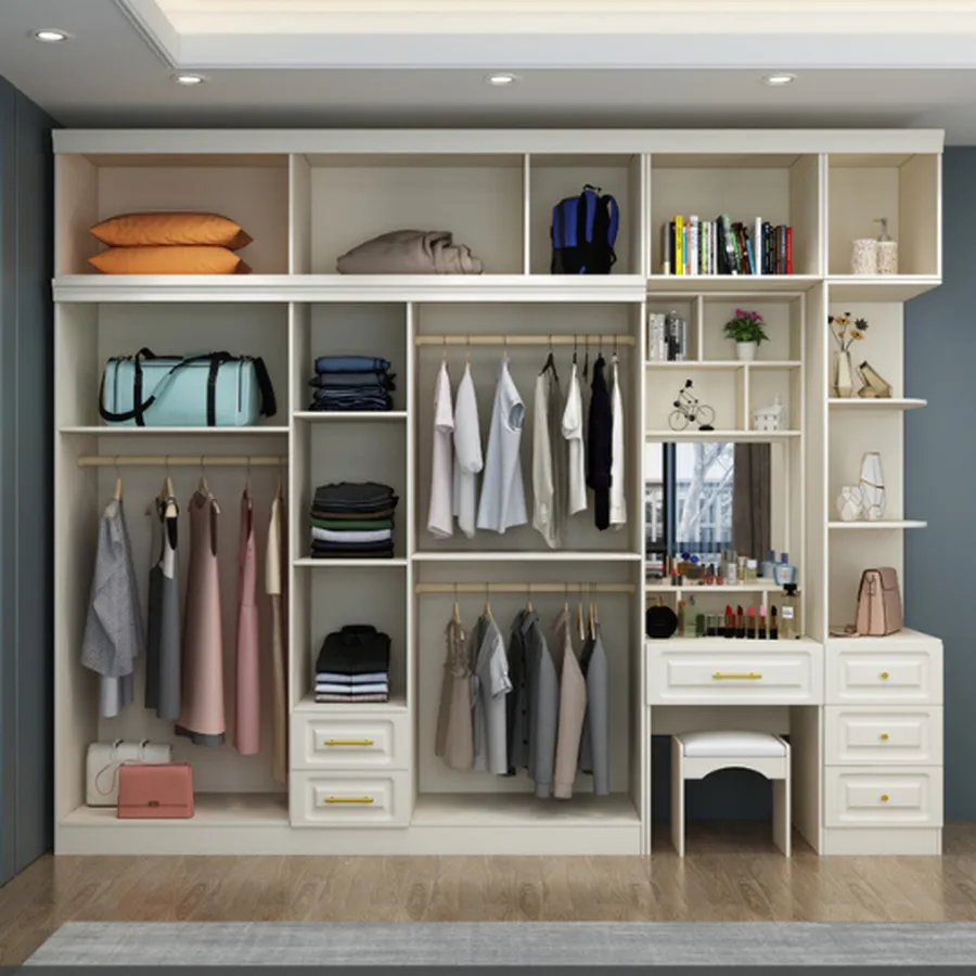 Tủ Quần Áo Gỗ Công Nghiệp MDF Màu Trắng Sang Trọng Hiện Đại