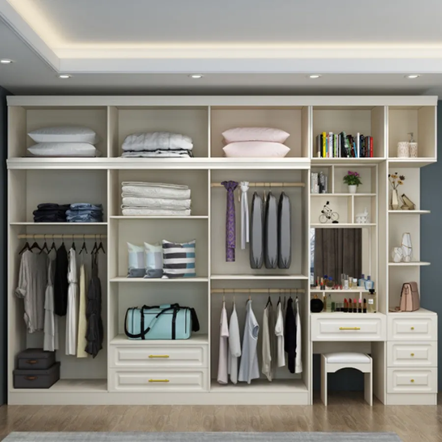 Tủ Quần Áo Gỗ Công Nghiệp MDF Màu Trắng Sang Trọng Hiện Đại