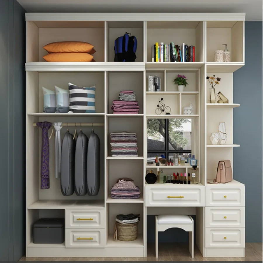 Tủ Quần Áo Gỗ Công Nghiệp MDF Màu Trắng Sang Trọng Hiện Đại