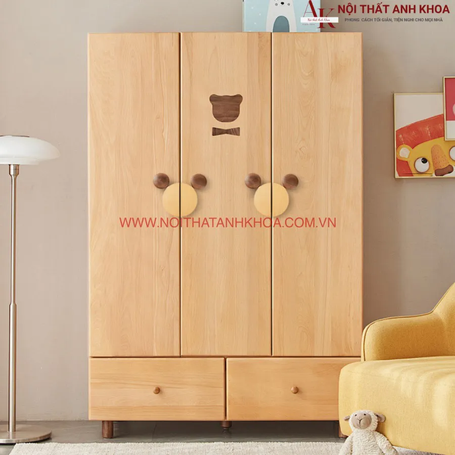 Tủ Quần Áo Trẻ Em Bằng Gỗ Công Nghiệp Cao Cấp