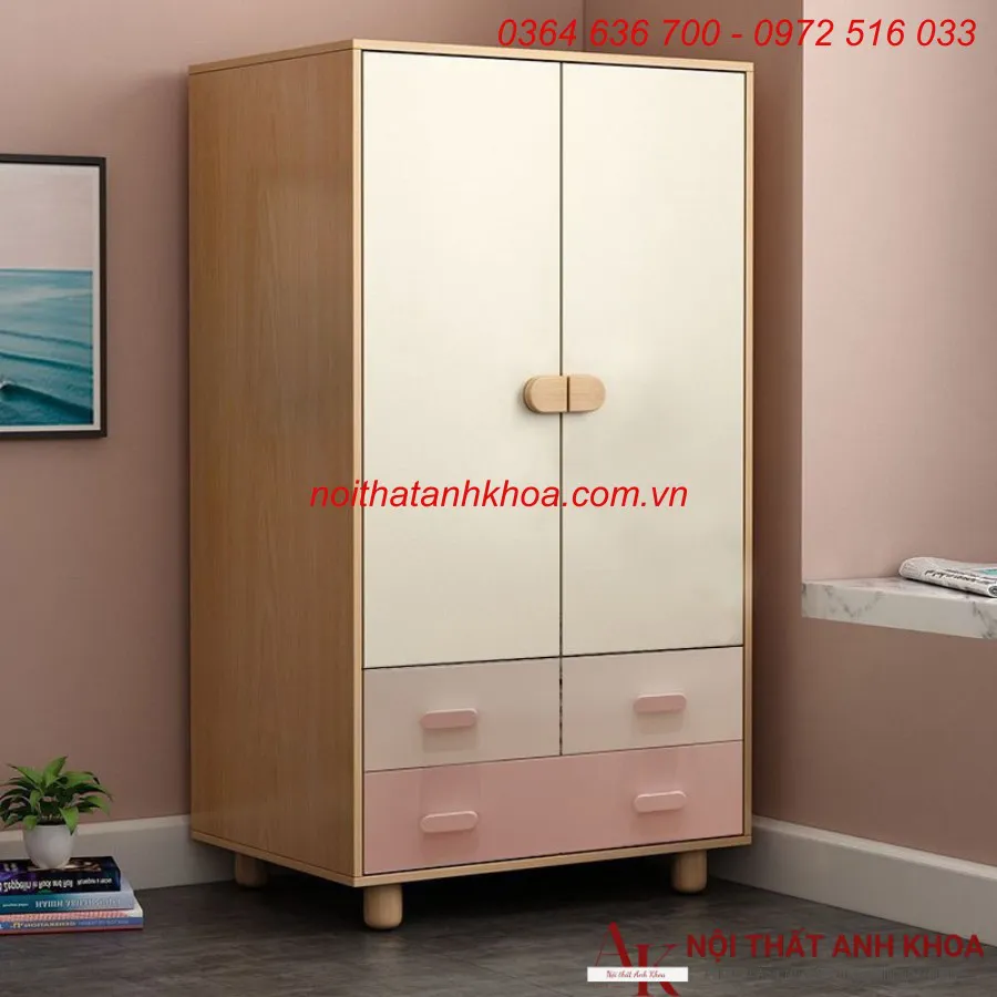 Tủ Quần Áo Trẻ Em Gỗ Công Nghiệp MDF Đẹp Giá Rẻ