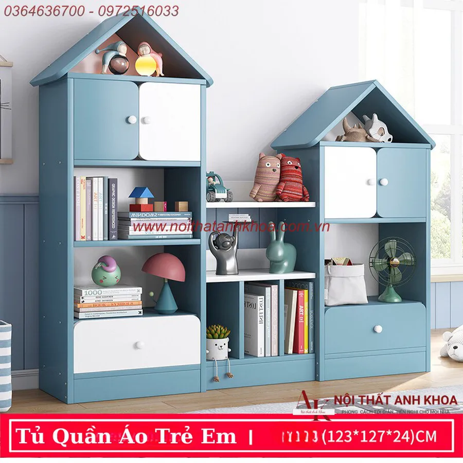 Tủ Quần Áo Trẻ Em Thiết Kế Kiểu Ngôi Nhà Đẹp Hiện Đại