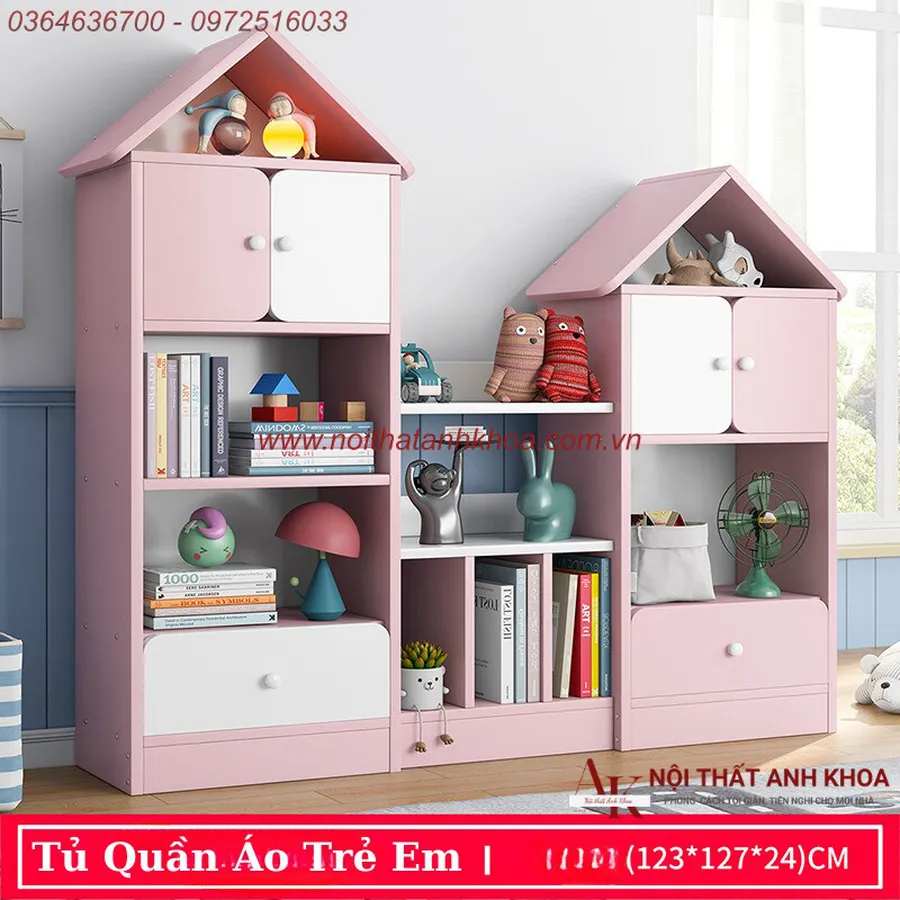 Tủ Quần Áo Trẻ Em Thiết Kế Kiểu Ngôi Nhà Đẹp Hiện Đại