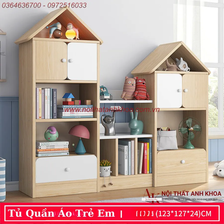 Tủ Quần Áo Trẻ Em Thiết Kế Kiểu Ngôi Nhà Đẹp Hiện Đại