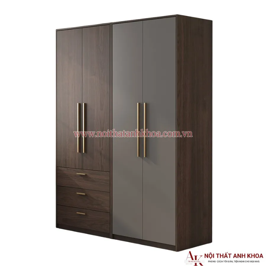 Tủ Quần Áo Gỗ Công Nghiệp 4 Cánh Phối Màu Đẹp
