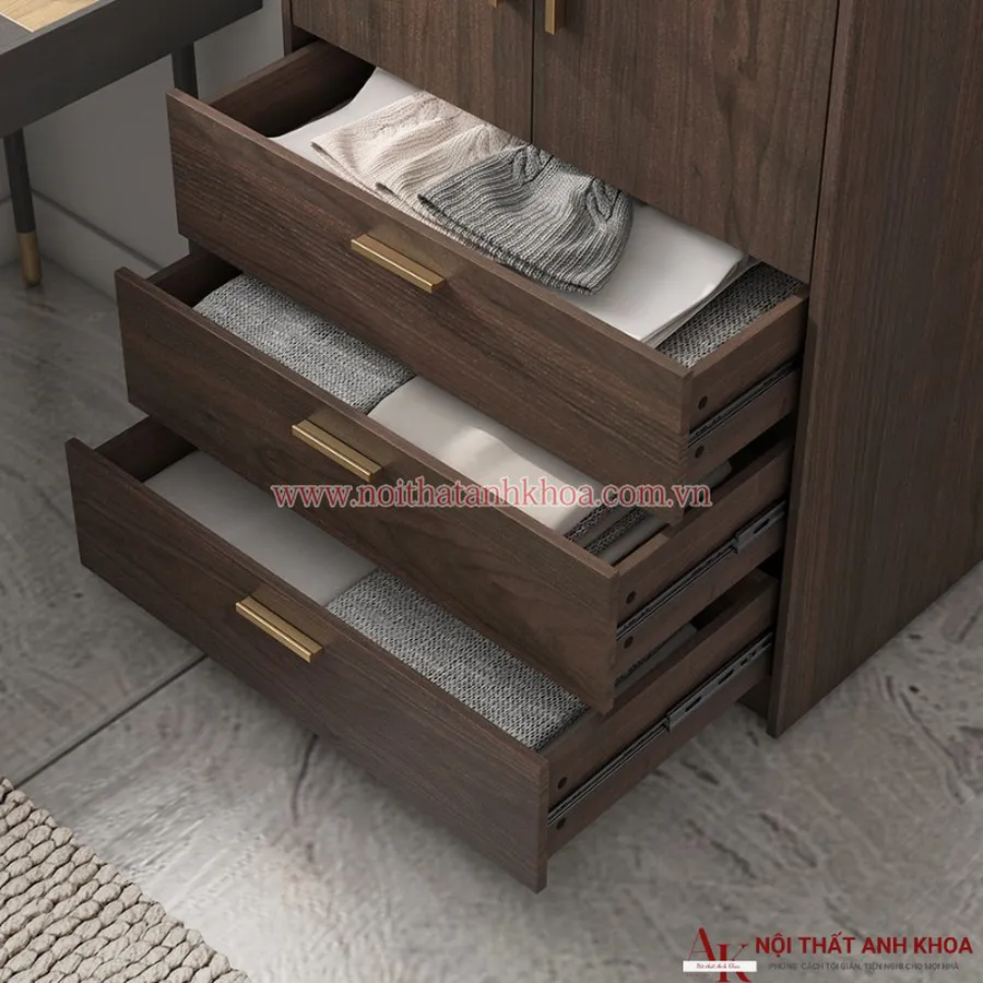Tủ Quần Áo Gỗ Công Nghiệp 4 Cánh Phối Màu Đẹp