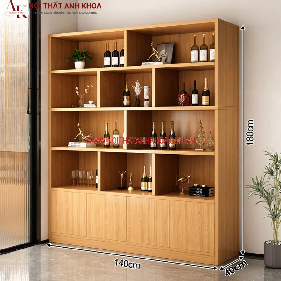 Tủ Rượu Gỗ Công Nghiệp Ngăn Phòng Khách Và Bếp Đẹp Giá Rẻ