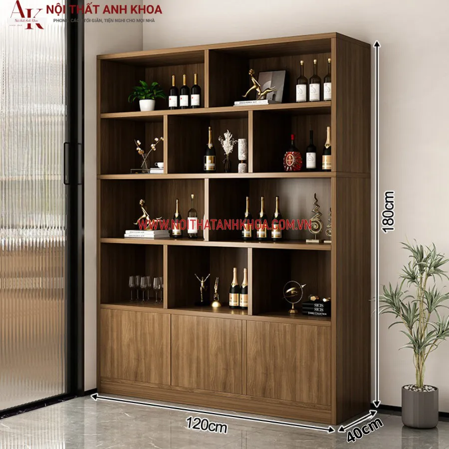 Tủ Rượu Gỗ Công Nghiệp Ngăn Phòng Khách Và Bếp Đẹp Giá Rẻ