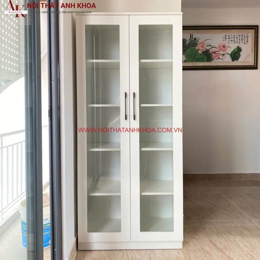 Tủ Rượu Mini Gỗ Công Nghiệp Kết Hợp Cánh Kính